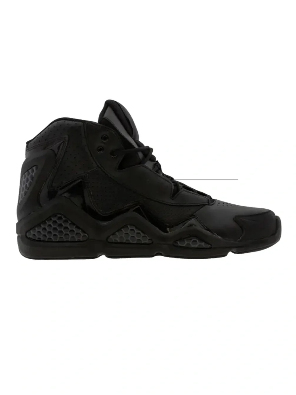 Reebok Men's Sermon-M Black Steel Retro Leather High-Top Sneakers Size 10.5